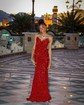 Mermaid Strapless Sparkly Velvet Sequin Prom Dresses