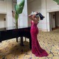 Mermaid Strapless Sparkly Velvet Sequin Prom Dresses