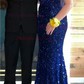 Mermaid Strapless Sparkly Velvet Sequin Prom Dresses