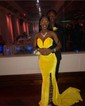 Black Mermaid Strapless Velvet Prom Dresses With Split