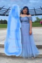 Ball Gown Off-the-shoulder Tulle Prom Dresses With Ruched
