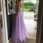 Ball Gown Strapless Tulle Prom Dresses With Appliques