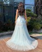 Ball Gown One Shoulder Tulle Prom Dresses With Appliques