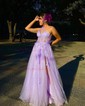 Ball Gown One Shoulder Tulle Prom Dresses With Appliques