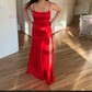 Sheath/Column Sweep Train Square Neckline Silk-like Satin Ruffles Prom Dresses