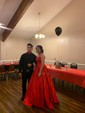 Ball Gown Square Neck Satin Prom Dresses With Appliques