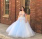 Ball Gown V-neck Floor-length Lace Tulle Prom Dresses With Floral