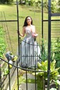 Ball Gown V-neck Floor-length Lace Tulle Prom Dresses With Floral