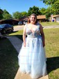 Ball Gown V-neck Floor-length Lace Tulle Prom Dresses With Floral