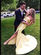 Red Mermaid Stretch Crepe Strapless Prom Dresses