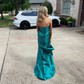 Red Mermaid Stretch Crepe Strapless Prom Dresses