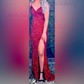 Mermaid V-neck Sparkly Velvet Sequin Prom Dresses With Fringe