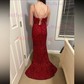 Mermaid V-neck Sparkly Velvet Sequin Prom Dresses With Fringe