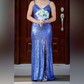 Mermaid V-neck Sparkly Sequin Prom Dresses
