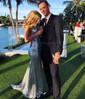 Red Mermaid V-neck Sparkly Sequin Prom Dresses