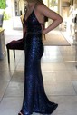 Mermaid V-neck Sparkly Sequin Prom Dresses