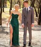 Mermaid Strapless Sparkly Sequin Prom Dresses With Ruched
