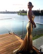 Mermaid V-neck Sparkly Sequin Prom Dresses