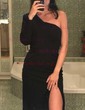 Sheath/Column One Shoulder Stretch Crepe Modest Prom Dresses