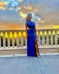 Trumpet/Mermaid One Shoulder Stretch Crepe Sweep Train Prom Dresses With Ruched