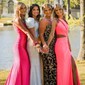 Trumpet/Mermaid One Shoulder Stretch Crepe Sweep Train Prom Dresses With Ruched