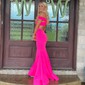 Trumpet/Mermaid Off-the-shoulder Stretch Crepe Sweep Train Prom Dresses