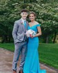 Trumpet/Mermaid Off-the-shoulder Stretch Crepe Sweep Train Prom Dresses