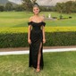 Sheath/Column Off-the-shoulder Stretch Crepe Prom Dresses With Ruched