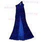 Mermaid One Shoulder Cut Out Sparkly Velvet Sequin Prom Dresses