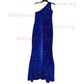 Mermaid One Shoulder Cut Out Sparkly Velvet Sequin Prom Dresses