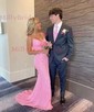 Sheath/Column V-neck Sparkly Sequin Prom Dresses