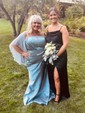 Mermaid Square Neck Satin Corset Prom Dresses With Beading