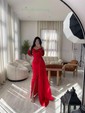 Sheath/Column Strapless Long Sleeves Satin Prom Dresses With Ruched
