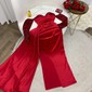 Sheath/Column Strapless Long Sleeves Satin Prom Dresses With Ruched
