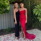 Sheath/Column Strapless Satin Prom Dresses With Ruched