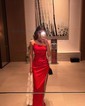 Sheath/Column Strapless Satin Prom Dresses With Ruched