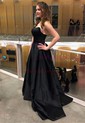 Ball Gown Strapless Satin Prom Dresses With Ruched