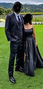 Ball Gown Strapless Satin Prom Dresses With Ruched