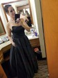 Ball Gown Strapless Satin Prom Dresses With Ruched