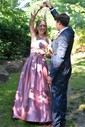 Ball Gown Strapless Satin Prom Dresses With Ruched