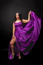 Ball Gown Strapless Satin Prom Dresses With Ruched