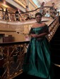 Ball Gown Strapless Satin Prom Dresses With Ruched