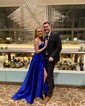 Ball Gown Strapless Satin Prom Dresses With Ruched