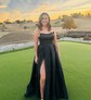 Ball Gown Strapless Satin Prom Dresses With Ruched