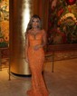 Trumpet/Mermaid V-neck Sequin Sweep Train Formal Dresses