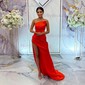 Sheath/Column Strapless Satin Prom Dresses With Ruched