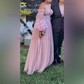 A-line Off-the-shoulder Tulle Puff Sleeve Prom Dresses With Appliques