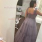 Ball Gown V-neck Tulle Prom Dresses With Appliques
