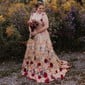 Ball Gown Sweetheart Tulle 3D Floral Prom Dresses