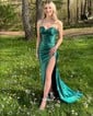 Sheath/Column Cowl Neck Satin Corset Prom Dresses With Ruched